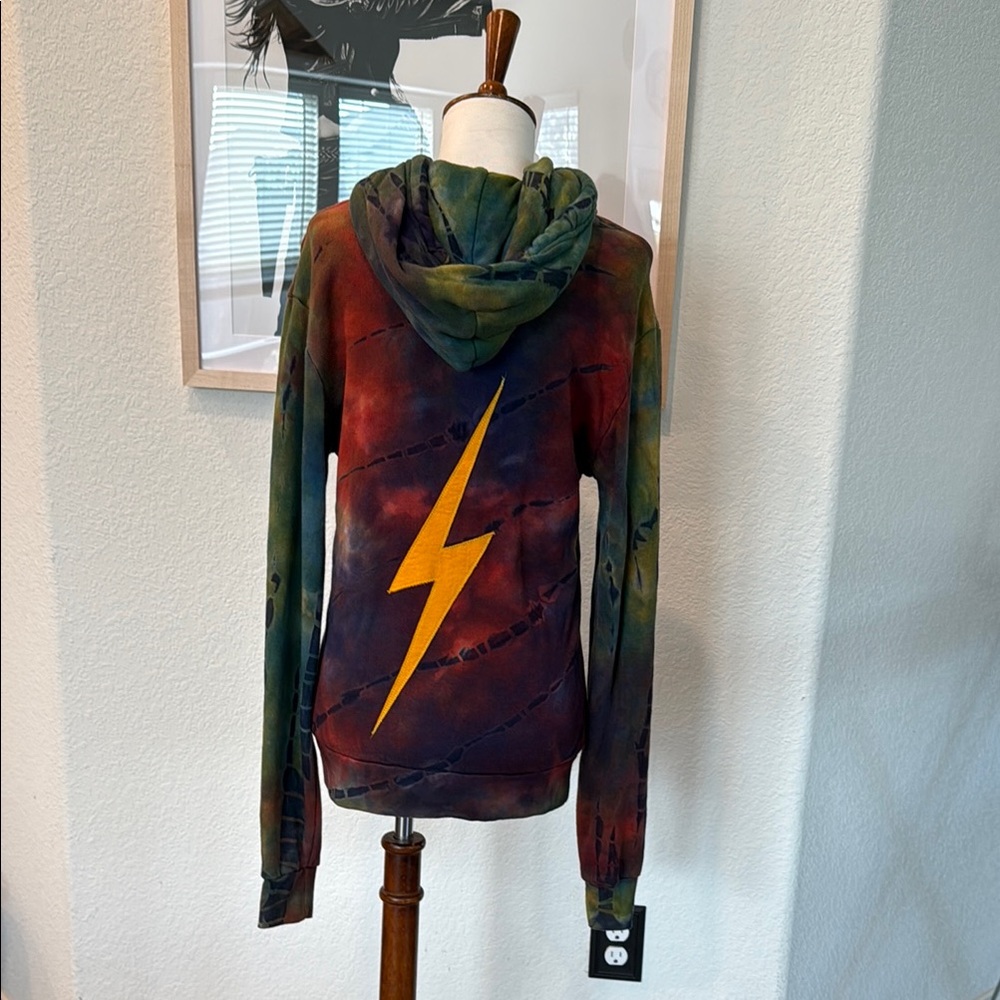 UNISEX Oversized Extra Small Aviator Nation Tie Dye Zip-Up Hoodie - Picture 2 of 4